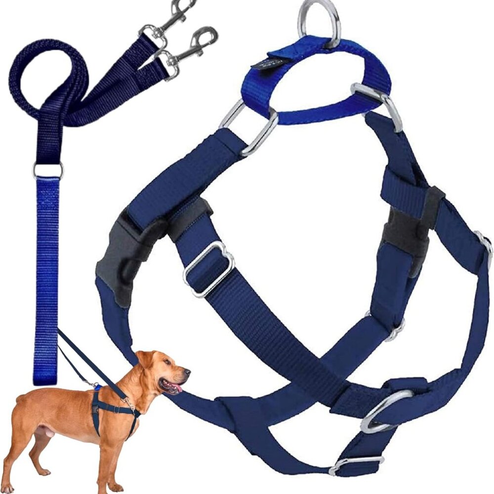 2 Hounds Design Freedom No Pull Dog Harness Adjust Harness Easy Walking Navy